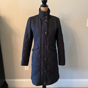 LandsEnd Quilted Black below knee Coat
